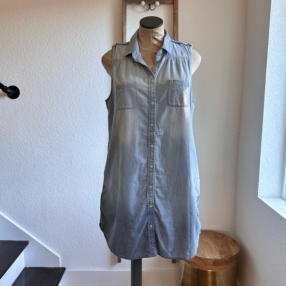 American Eagle Outfitters Denim Button Down Tunic or Dress Sz: Large